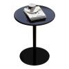 Gaommini Round End Table Black Metal Cocktail Bar Table High Top Side Table Breakfast Dining Table for Living Room Bedroom, 2-Tier Tall Bistro Pub Table (Size : 40x40x50cm) view 1