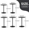 Gaommini Round End Table Black Metal Cocktail Bar Table High Top Side Table Breakfast Dining Table for Living Room Bedroom, 2-Tier Tall Bistro Pub Table (Size : 40x40x50cm) view 3