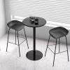 Gaommini Round End Table Black Metal Cocktail Bar Table High Top Side Table Breakfast Dining Table for Living Room Bedroom, 2-Tier Tall Bistro Pub Table (Size : 40x40x50cm) view 4