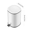 DIPSTICK Kitchen Trash Can Household Simple Waste Paper Basket Stainless Steel Trash Can Cylindrical Foot Pedal Trash Can Trash Can Lid 5L Capacity Bedroom Trash Can (Color : B) view 2