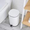 DIPSTICK Kitchen Trash Can Household Simple Waste Paper Basket Stainless Steel Trash Can Cylindrical Foot Pedal Trash Can Trash Can Lid 5L Capacity Bedroom Trash Can (Color : B) view 3