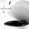 DIPSTICK Kitchen Trash Can Household Simple Waste Paper Basket Stainless Steel Trash Can Cylindrical Foot Pedal Trash Can Trash Can Lid 5L Capacity Bedroom Trash Can (Color : B) view 4