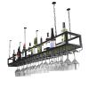 Wall Mounted Wine Display Rack, Bar Floating Shelves, Ceiling Wine Glass Racks, Iron Display Stand Wine Bottle Holder with Shelves, Hanging Storage Shelving for Kitchen Bar ( Size : 100x25x22cm ) view 1