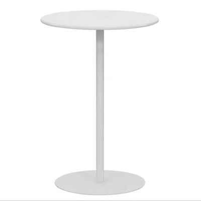 White Bistro Pub Table Round Bar Height Cocktail Table with Metal Base, Circular Tall Counter Bar Height Table for Kitchen, Home (Size : 40x40x62cm)