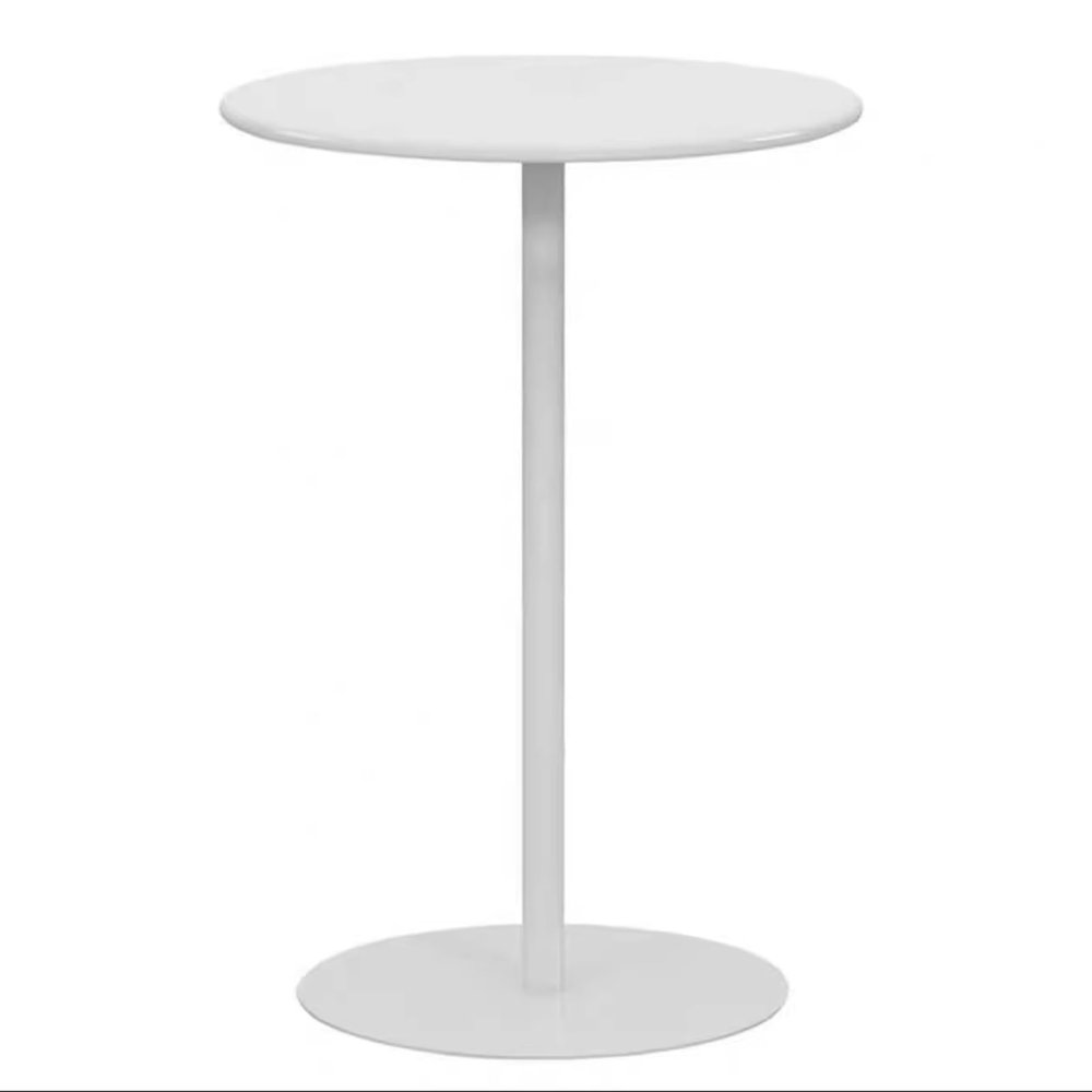 White Bistro Pub Table Round Bar Height Cocktail Table with Metal Base, Circular Tall Counter Bar Height Table for Kitchen, Home (Size : 40x40x62cm)