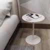 White Bistro Pub Table Round Bar Height Cocktail Table with Metal Base, Circular Tall Counter Bar Height Table for Kitchen, Home (Size : 40x40x62cm) view 4