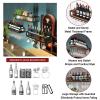 Junvstor Wall Mounted Wine Glass Rack with Glass Holder, Ceiling Wine Glass Shelf Floating Bar Storage Shelves Kitchen Bar Shelving Hanging Decorative Display Storage Rack (Size : 120x25x22cm) view 3
