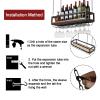 Junvstor Wall Mounted Wine Glass Rack with Glass Holder, Ceiling Wine Glass Shelf Floating Bar Storage Shelves Kitchen Bar Shelving Hanging Decorative Display Storage Rack (Size : 120x25x22cm) view 4
