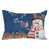 Christmas Throw Pillow Cover 12x20 Inch Farmhouse Decorative Pillow Covers for Bed Winter Throw Pillowcase Cushion Case for Couch Living Room Christmas Winter Snowman Dark Blue Pillow Covers view 1