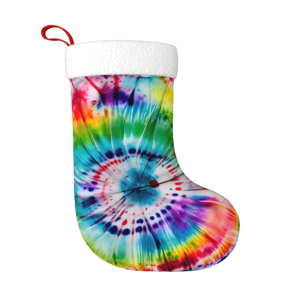 FRGMNT Tie Dye Hippies Print Christmas Stockings,Personalized Xmas Stockings, for Fireplace Hanging and Holiday Dcor