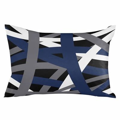 Christmas Throw Pillow Cover 16x24 Inch Farmhouse Decorative Pillow Covers for Bed Winter Throw Pillowcase Cushion Case for Couch Living Room Abstract Geometric Lines Texture Blue Grey Pillow Covers