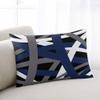 Christmas Throw Pillow Cover 16x24 Inch Farmhouse Decorative Pillow Covers for Bed Winter Throw Pillowcase Cushion Case for Couch Living Room Abstract Geometric Lines Texture Blue Grey Pillow Covers view 2