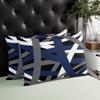 Christmas Throw Pillow Cover 16x24 Inch Farmhouse Decorative Pillow Covers for Bed Winter Throw Pillowcase Cushion Case for Couch Living Room Abstract Geometric Lines Texture Blue Grey Pillow Covers view 4