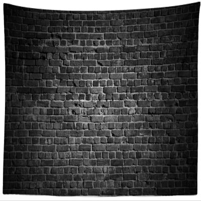 CORFOTO 59x39 Inch Fabric Black Retro Brick Wall Tapestry Old Brick Wall Picture Wall Hanging Brick Stone Wall Tapestry for Wall Decor Bedroom Aesthetic Living Room College Dorm Decor Wallpaper