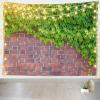 CORFOTO 180x117 Inch Fabric Retro Red Brick Wall Tapestry Green Ivy Sunlight Wall Hanging Tapestry for Wall Decor Bedroom Aesthetic Living Room College Dorm Decor Wallpaper view 2