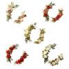 MOTUZP Floral Hoop Wreath,Artificial Peony Flower Wreath Spring Summer Farmhouse Wreath for Front Door Wall Window Party Festival Wedding Decor Flower Door Wreath with Green Leaves,Metal R view 4
