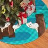 Exquisite Christmas Tree Skirt  Festive Holiday Decor for Xmas Tree  Durable and Decorative Mat Cute Little Raccoon view 2