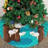 Exquisite Christmas Tree Skirt  Festive Holiday Decor for Xmas Tree  Durable and Decorative Mat Cute Little Raccoon view 3