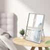 Numjeg Makeup Vanity Mirror Portable Desktop Mirror with Metal Stand Adjustable 90 Rotation Desk Mirrors for Dressing Room,Bedroom, Bathroom,Tabletop,Square Silver view 3