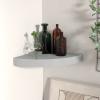 BaraSh Corner Shelf Gray 9.8"x9.8"x1.5" MDF Living Room Corner Decor Corner Wall Shelf Bedroom Shelves for Wall view 1