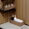 DULLEMELO Small Wicker Toilet Tank Basket Set of 2 Waterproof Bathroom Baskets for Organizing, Brown view 4