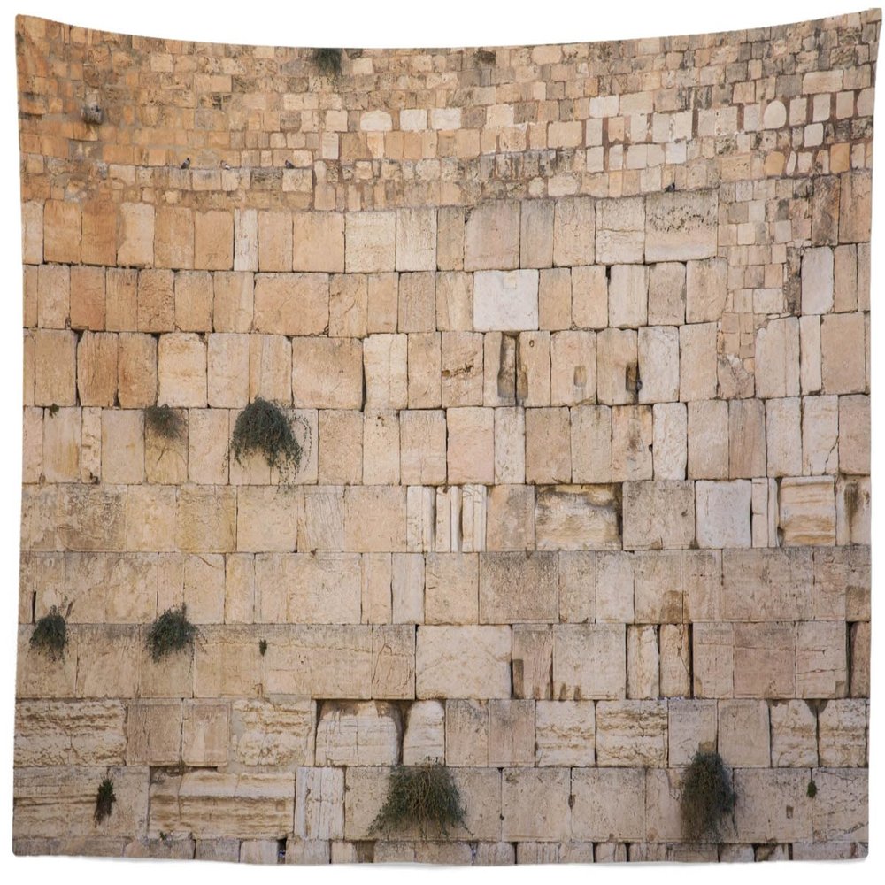 CORFOTO 140x117 Inch Fabric Western Wall Tapestry Wailing Wall Jerusalem Israel Wall Hanging Judaism Religious Tapestry for Wall Decor Bedroom Aesthetic Living Room College Dorm Decor Wallpaper