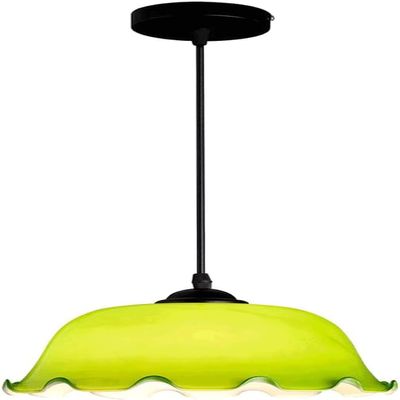 ShEraf Green Rolled Edge Glass Chandelier - Modern - Pendent Lamp Living Room Bedroom E27 Hanging Pendant Light Interior Home Decoration Ceiling Pendent Lamp (Color : Green)