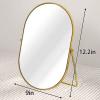 Numjeg Vanity Desk Table Mirror Oval Makeup Mirror 90Adjustable Rotation Golden Metal Framed Standing Mirrors Room Decor for Living Room,Bedroom,Tabletop,Bathroom view 4