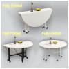Saving Folding Dining Table,Round Drop Leaf Kitchen Dining Room Tables, Universal Wheel with Brake for Kitchen Home Party (Color : White a, Size : 100cm/39.4in) view 2
