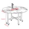 Saving Folding Dining Table,Round Drop Leaf Kitchen Dining Room Tables, Universal Wheel with Brake for Kitchen Home Party (Color : White a, Size : 100cm/39.4in) view 3
