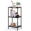 3 Tier Tall End Table 31.6" Height Telephone Table Tall Side Table with Storage Small Sofa Entryway Table Night Stand with Metal Frame for Living Room Bedroom Bathroom Kitchen, Black view 1