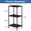 3 Tier Tall End Table 31.6" Height Telephone Table Tall Side Table with Storage Small Sofa Entryway Table Night Stand with Metal Frame for Living Room Bedroom Bathroom Kitchen, Black view 3