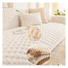 AOPPLSOT Non Slip Sofa Cover, Thick Plush Sofa Slipcovers, Sofa Covers 3 2 1 4 Seater, L Shape Funny Fuzzy Sofa Cover, Sofa Protectors from Pets, Honeycomb Velvet,Beige,110 * 210cm view 1