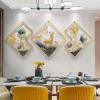 XOOFMASS 3 PCS 3D Wall Art Decor, Gold Ginkgo Biloba Leaf Art Wall Decor, Modern Wall Decor Living Room, Deer Wall Sculpture Decorative for Living Room Bedroom Office Hanging Sculpture,M view 2