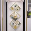 XOOFMASS 3 PCS 3D Wall Art Decor, Gold Ginkgo Biloba Leaf Art Wall Decor, Modern Wall Decor Living Room, Deer Wall Sculpture Decorative for Living Room Bedroom Office Hanging Sculpture,M view 4