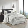 Stratford Park White Grey Comforter Set King Size, 7 Piece, Clip with Waffle Base Fabric Bedding Set, All Season view 2