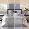 Stratford Park White Grey Comforter Set King Size, 7 Piece, Clip with Waffle Base Fabric Bedding Set, All Season view 4