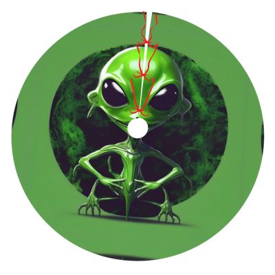 48 Christmas Tree Skirt,Durable Holiday Decor - Perfect Size for Your Christmas Tree,Magic stick Closure Green Alien