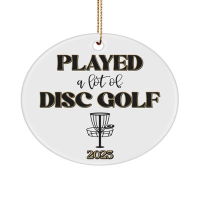 Disc Golf Christmas 2023 Ornament for Disc Golfer Player Lover Funny 3 in. Ceramic Xmas Tree Decor for Men Women