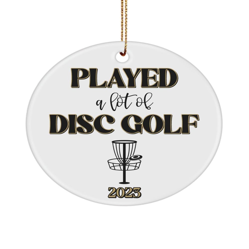 Disc Golf Christmas 2023 Ornament for Disc Golfer Player Lover Funny 3 in. Ceramic Xmas Tree Decor for Men Women