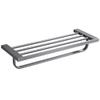 GROWBY Gunmetal Black Grey Bathroom Accessories Towel Hook Racks Paper Hanger Toilet Brushed Holder Corner Storage Glass Shelf Set,Towel Rack view 1