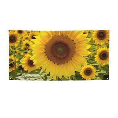 Blooming Sunflowers Print Holiday Banner Medium Personalized Background Banners Hanging Banners Birthday Banner For Indoor Outdoor Christmas Party Decorations Supplies
