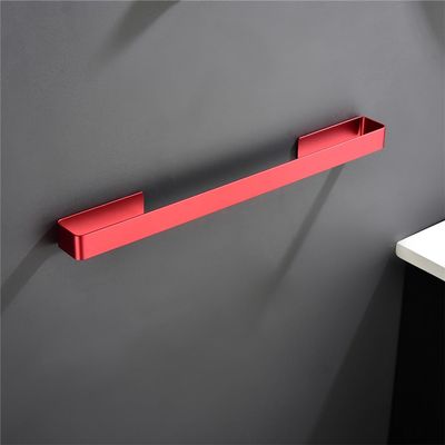 GROWBY Aluminum Bathroom Accessories Sets Tape Toilet Brush Holder Ceramic Toilet Roll Paper Holder Red Robe Hook Towel Holder,Towel bar