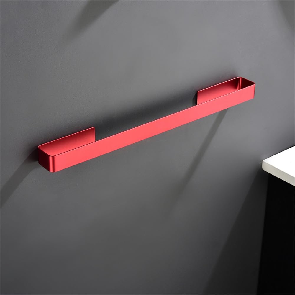 GROWBY Aluminum Bathroom Accessories Sets Tape Toilet Brush Holder Ceramic Toilet Roll Paper Holder Red Robe Hook Towel Holder,Towel bar