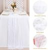 10 Pack White Table Runner 10Ft Cheesecloth Table Runner Boho Gauze Table Runners Romantic Long Sheer Fabric Cheese Cloth Table Runners for Wedding Party Bridal Shower(White) view 4