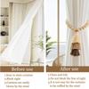 BDHRKTE 2pcs Wooden Bead Curtain Tiebacks, Boho Tassel Magnetic Curtain Clasp, No Hole Punching Decorative (Coffee) view 2