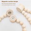 BDHRKTE 2pcs Wooden Bead Curtain Tiebacks, Boho Tassel Magnetic Curtain Clasp, No Hole Punching Decorative (Coffee) view 4