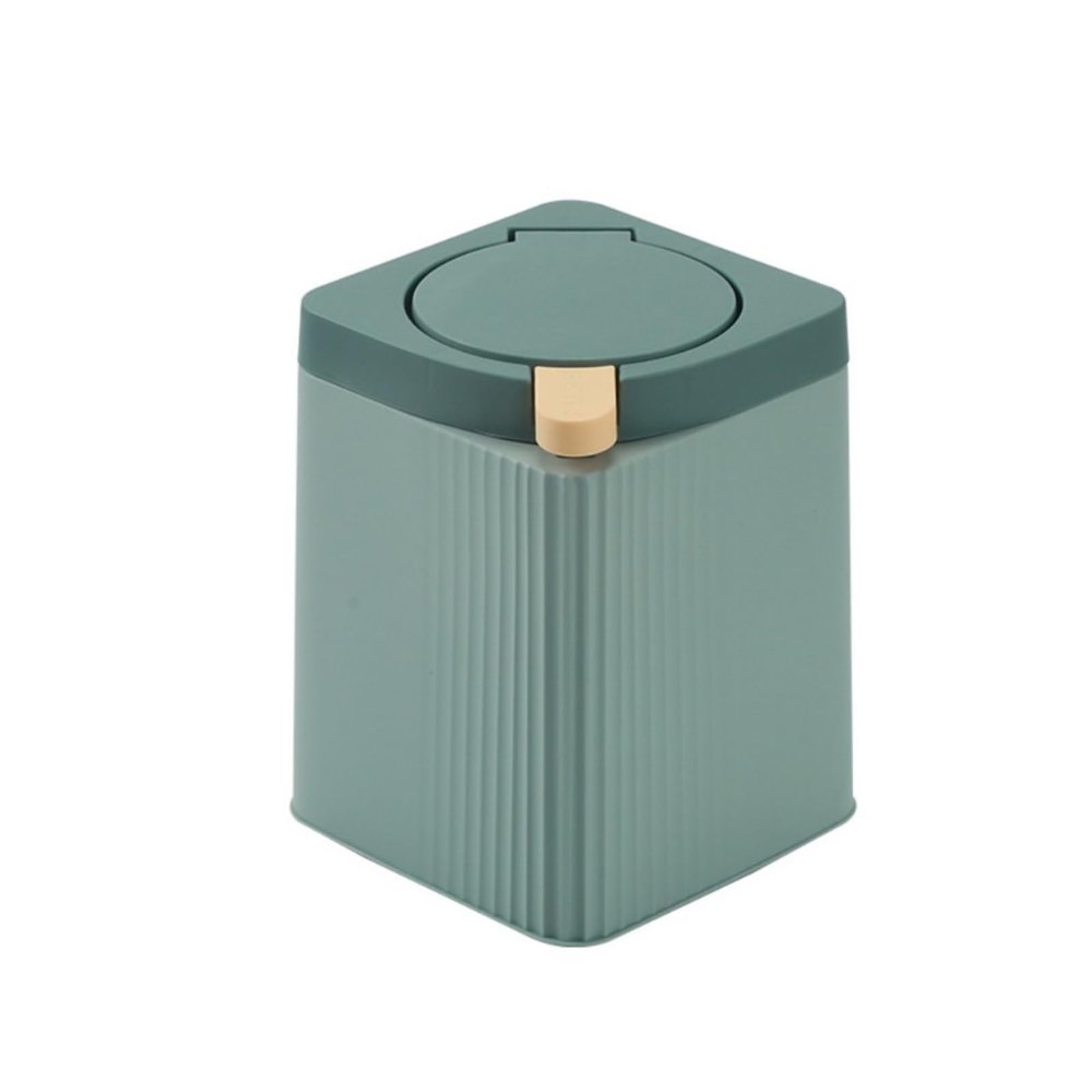 Trash Can Household Trash Can with Lid Living Room Bathroom Trash Can Kitchen Bedroom Trash Can Office Press Trash Can Garbage Can (Color : Green, Size : 7.9 * 10.6in)