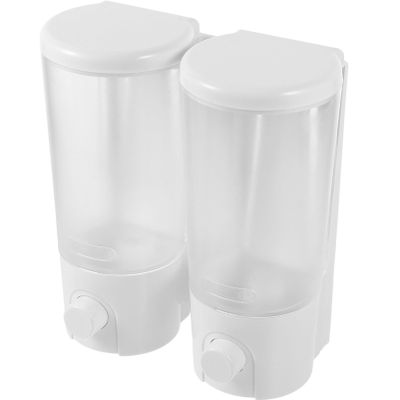 Cabilock Punch Wall-Mount Soap Dispenser Double-Bottle Shower Shampoo Dispenser for Bathroom Capacity Liquid Soap Easy Installation No Damage to Walls