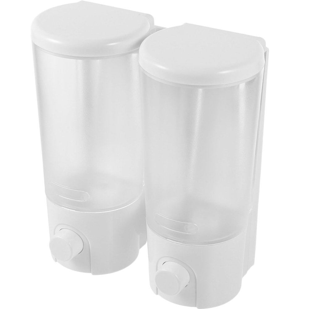 Cabilock Punch Wall-Mount Soap Dispenser Double-Bottle Shower Shampoo Dispenser for Bathroom Capacity Liquid Soap Easy Installation No Damage to Walls